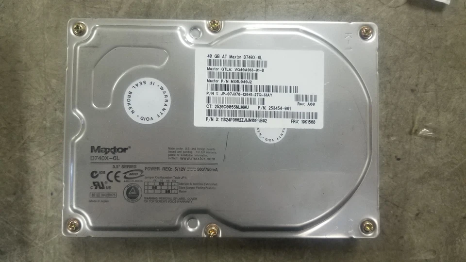 Maxtor D740X-6L 40GB 7200RPM PATA IDE 3.5" 7200rpm HDD Desktop Hard Drive - Image 1 of 1