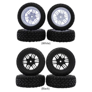 4Pcs 75mm Front/Rear Rubber Tires &Wheel for Traxxas HSP 1/10 Off Road Buggy Car - Bild 1 von 14