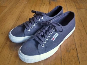 SUPERGA Womens 2750 Cotu Classic Gray Canvas Low Top Platform Sneakers Women 8.5 - Picture 1 of 10