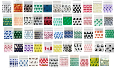 5,000 Apple Baggies 1010  1" x 1"  PREMIUM RANDOM MIX 5+ STYLES (50 packs x 100) - Image 1 of 4