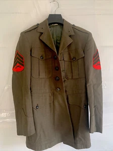 Marine Corps USMC grüne Uniformjacke Mantel 34 R Vintage - Bild 1 von 11