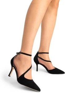 DREAM PAIRS Women's High Heels Pumps Closed Pointed Toe Stiletto Ankle Strap - Picture 1 of 7