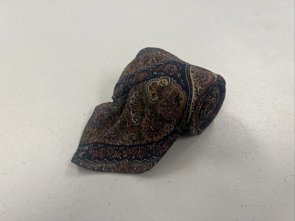 Corbata de cuello vintage Valentino para hombre multicolor cachemira seda $295 Foto 1 de 4