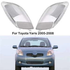 2x Front Headlight Headlamp Replaced Lens Cover Shell For Toyota Yaris 2005-2008 - Picture 1 of 12