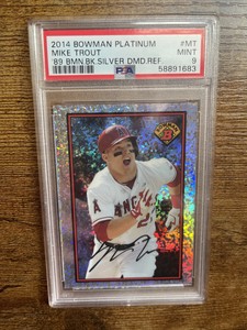 2014 Bowman Platinum 1989 is Back Silver Diamond Refractor Mike Trout PSA 9 MINT