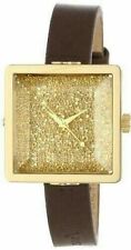  Vivienne Westwood  VV008GDBRNC Cube Gold Watch With Brown Leather Band new