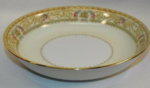 NORITAKE BONE CHINA 3739 LEBRUN COUPE SOUP BOWL(S) YELLOW W/FLORAL GOLD TRIM - Picture 1 of 5