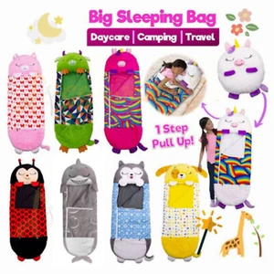 Large Sleeping Bag Happy Napping Napper FUNNY Pillow Warm Camping Unicorn 180cm - Picture 1 of 18