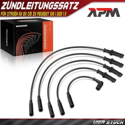 5x ignition cable set ignition cable for Citroën AX BX C15 ZX Peugeot 106 I 205 I II - Image 1 of 4