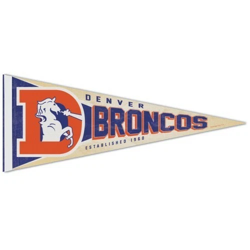 BANDERÍN DENVER BRONCOS CLÁSICO LOGO VINTAGE CALIDAD PREMIUM 12"X30" BANNER Foto 1 de 1