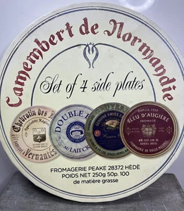 Camembert de Normandie Set of 4 Porcelain Cheese Collectable Vintage Plates - Picture 1 of 11
