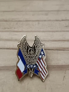 Pin's Pins Pin Enamel 20 Drapeau FLAG USA France AIGLE AMÉRICAIN  "CCF"  - Picture 1 of 3