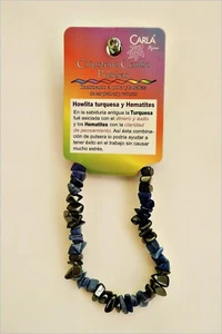 Howlita Turquesa y Hematite pulsera de mineral, Howlite Turquoise bracelet C - Imagen 1 de 2