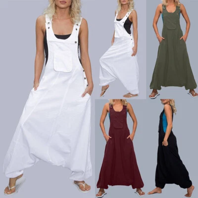 Damen Latzhose Jumpsuit Overall Harems Hosenanzug Pumphose Aladinhose Pluderhose - Bild 1 von 4