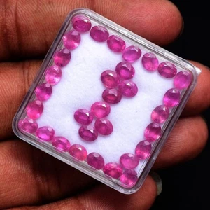 32 Pcs Natural Mozambique Ruby 5mm 4mm Sparkling Red Loose Wholesale Gemstones - Picture 1 of 4