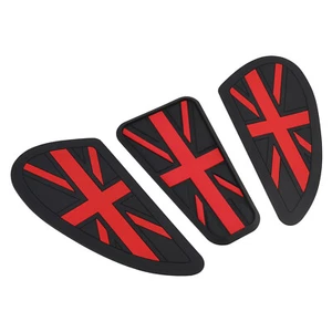 Gas Tank Knee Pads - Union Jack - Red - Retro Cafe Racer Tank Pads Protectors B2 - Picture 1 of 9