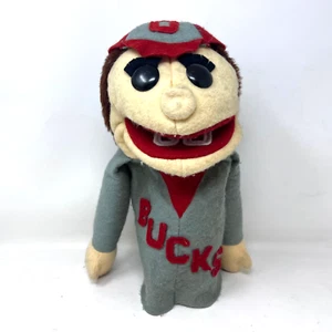 Sheram Puppets Ohio State Buckeyes Mascot Brutus OSU Gray Red Felt Vintage 1978 - Picture 1 of 8