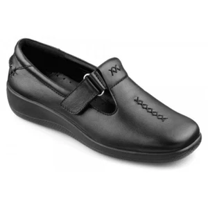 ❀ڿڰۣ❀ HOTTER COMFORT CONCEPT Black SUNSET Ladies LEATHER SHOES - Size 4 EXP - Picture 1 of 7
