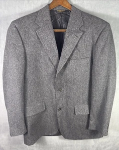 Abrigo Deportivo J Press 44R Gris/Negro Lana Espiga Blazer Chaqueta Hiedra - Imagen 1 de 10