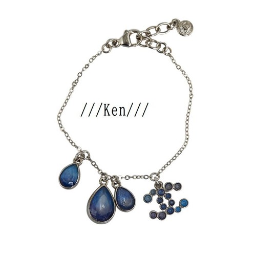 CHANEL Bracciale Bracciale AUTENTICO Coco CC Catena Vintage Drop Colored Stone 18S 20cm FS