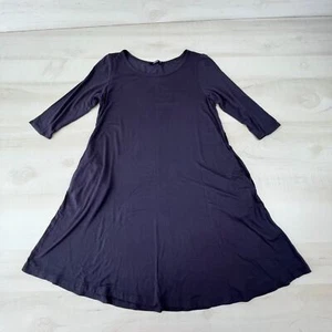 Annabelle Womens T-Shirt Dress Small Gray Flowy 3/4 Sleeves Pockets Knit - Picture 1 of 10