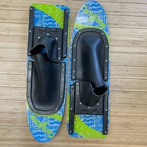CUT 'N JUMP Competition Water Skis Adjustable Size VINTAGE Wood 20” - Picture 1 of 9