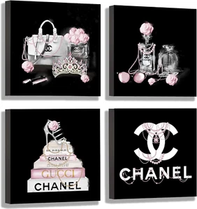 Black and White Wall Art/Pink Book Pictures Room Decor for Teen Girls/Women Hand - Picture 1 of 12