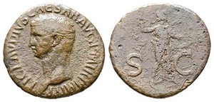 Claudius (AD 41-54) Roman AE bronze as coin Minerva RIC 100 - Picture 1 of 3