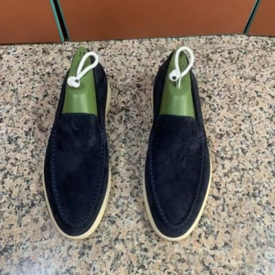Sapatos de caminhada masculinos verão couro camurça slip-ons negócios casual e elegante - Imagem 1 de 4