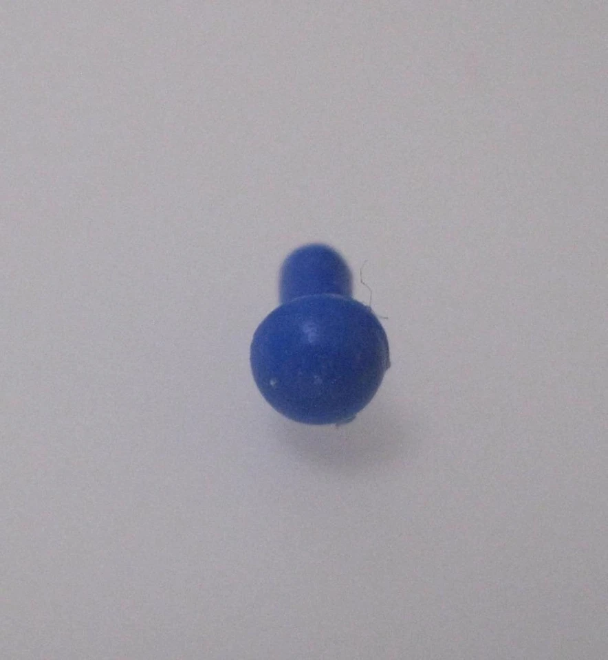 1990s Mattel Doll BLUE BUTTON PLASTIC RING JEWELRY, FITS Hole in BARBIE'S HAND - Image 1 of 1