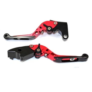 RED CNC Extendable Folding Brake Clutch Lever for SUZUKI HAYABUSA GSXR1300 99-07 - Picture 1 of 4
