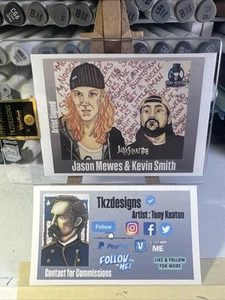 Jay & Silent Bob Jason Mewes Kevin Smith Sketch Card Print Set 3/4 Artist Signed - Picture 1 of 2
