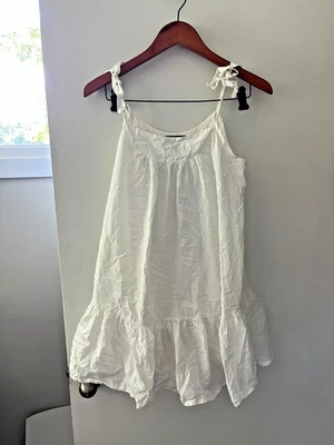 ¡LINDO! Mini Vestido Babydoll Blanco Aqua PEQUEÑO Natación Encubrimiento Foto 1 de 3