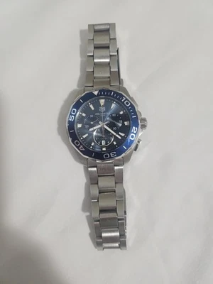 TAG Heuer Aquaracer 43mm Cronógrafo Cara/Bisel Azul Caja Y Papeles Ref CAY111B.BA092 Foto 1 de 4