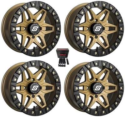 Sedona Split 6 Beadlock ATV Wheels (6+1) Bronze 14" Polaris Sportsman / RZR / — 第 1/3 张图片