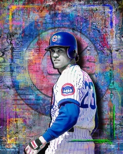 Ryne Sandberg Chicago Cubs 16x20in Poster, Ryno Cubs Pop Art Print Free Shipping - Picture 1 of 9