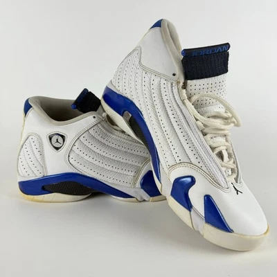 Tênis Nike Air Jordan 14 retrô Hyper azul royal/branco masculino 8 487471-104 - Imagem 1 de 4