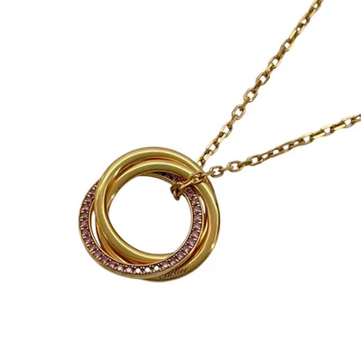 Cartier Trinity Necklace K18PG Pink Gold Womens Jewelry - Image 1 of 4
