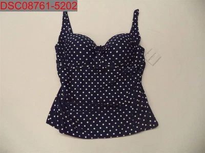 Camiseta sin mangas Liz Claiborne para mujer talla XXL azul marino y blanco a lunares 190608817237 Foto 1 de 4