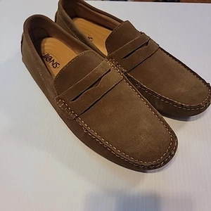 Jions Schwarz Wildleder Driving Penny Loafer Mokassin Slipper Freizeitschuhe Herren 45 - Bild 1 von 6