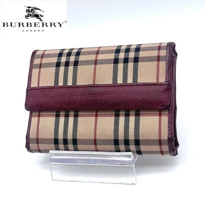 Cartera plegable de cuero Burberry Nova Check herrajes dorados excelente estado Foto 1 de 4