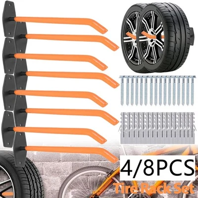 Reifen Wandhalterung für 4/8 Felgen Autoreifen Wandhaken Reifenhalter Haken Set - Bild 1 von 4
