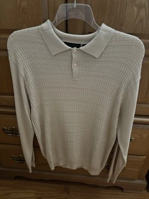 Polo Hombre Beige Crazy Horse Manga Larga Talla Grande Foto 1 de 3