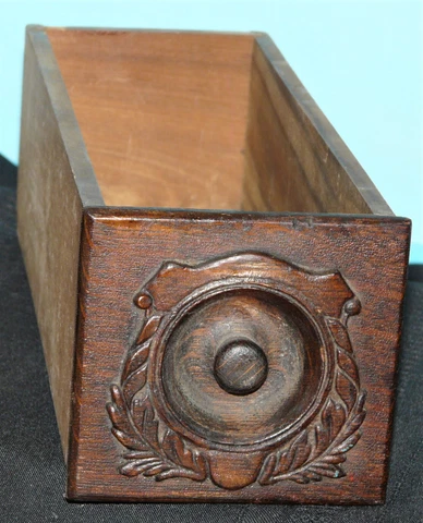 Singer Treadle Sewing Machine Cabinet Drawer Wood Oak Fancy Flower Design Cover