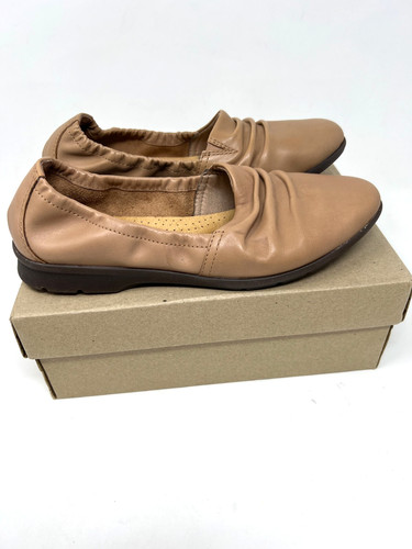 Scarpe da ballo Clarks Jenette Rubino Praline Pelle Ballerine Donna 8 Rouched Slip On