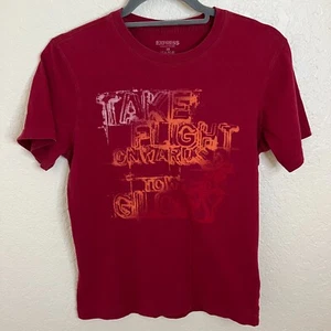 Express Herren X-Small rot Grafikdruck Crew T-Shirt "Take Flight Towards Glory" - Bild 1 von 8