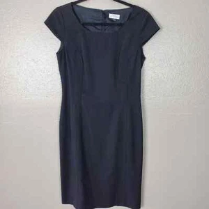 Tahari Women's Black Midi Classic Sheath Dress 6 Office - Picture 1 of 5