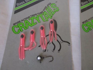 4 Vintage Bass Buster CRAZYTAILS & jigs * crankbait lures N.O.S. - Picture 1 of 4