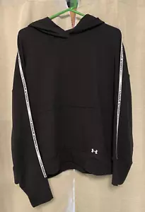 Women's Plus Size 1X Under Armour Black Hoodie w/ Taped Detailing NWT MSRP $55 - Picture 1 of 14