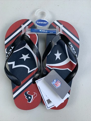Houston Texans NFL Football Unisex XS 5-6 Logo Flip Flops Sandals #319 Cover